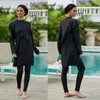 Costumi da bagno Costume da bagno nero per costumi da bagno Burkini moda musulmana Costume da bagno donna manica lunga in tre pezzi