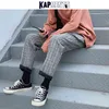 KAPMENTS Streetwear Pantalon à carreaux jaunes Hommes Joggers Homme Casual Sarouel droit Hommes Coréen Hip Hop Pantalon de piste Plus Taille 210406