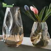 Vasen Europäischen Stil Bernstein Unregelmäßige Twisted Muster Vase Wohnzimmer Modell Weiche Dekoration Getrocknete Blume Ins