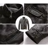 Men's Winter PU Leather Motorcycle Jackets Stand Collar Zipper Pockets Male Biker Jackets Faux Leather Fashion Warm Outerwear 211009