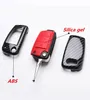 ABS Carbonfiber Silikonbil Key Cover Protector Fodral för A3 A4 A5 C5 8P B6 B7 B8 C6 RS3 Q3 Q7 TT 8L 8V S3-nyckelring