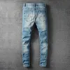 Streetwear américain mode hommes jean haute qualité élastique Slim Fit Stretch déchiré Denim pantalon détruit Hip Hop Punk pantalon