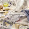 Bedding Sets Supplies Home Textiles & Garden 3Pcs 100% Cotton Linens Duvet Er Set Printing Bed Linen For Nordic Ers Double Quilt Pillowcase