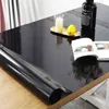 Tablecloth preto manteles transparente cozinha impermeável cozinha tampa protetora de óleo à prova de óleo pano de pano macio 1.0 210626