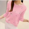 Maglione da donna autunno pullover a maniche lunghe ricamato girocollo pullover hipster 210527