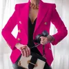 Women's New Solid Color Fashion Sexy Multi Buttons 2020 Summer And Autumn Casual Suit Office Wear Elegant Short Coat Red Blazers X0721