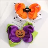 Bambini Halloween Tornante Ragazza Nastro Stampato Fermaglio per capelli Zucca Fantasma Forcine Festival Accessori per feste 5 Disegni Opzionali BT6645