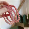 Charm Bracelets Jewelry Xiaoling Stberry Crystal Lady Russian Pigeon Blood Red 7A Natural Bracelet Drop Delivery 2021 Iau20
