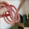 Bracelets porte-bonheur bijoux Xiaoling Stberry cristal dame russe Pigeon sang rouge 7A Bracelet naturel livraison directe 2021 Iau20