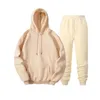 Survêtements pour hommes hommes hommes sweats à capuche ensembles hip hop couleur unie polaire chaud poignets filetés élasticité mode vin rouge