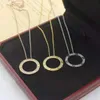 Diamond 6 screws Necklaces women Zircon round pendants stainless steel couple jewelry on the neck fashion Christmas Valentine Day Gifts for Girlfriend wholesale