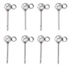 50pcs boule ronde en acier inoxydable boucle d'oreille tige avec boucle ajustement bijoux à bricoler soi-même faisant des fournitures accessoires hypoallergénique 5mm 6mm argent/or