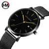 Japan Quartz Movement Black Classic Busniess Mannen Horloges met Kalender Vrije tijd Mode Waterdichte Horloge Metalen Mesh Bands X0625