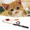 Cat Toys Roestvrijstalen grappige stick met touw USB oplaadbare LED Rode Licht Pointer Pen Training Tools