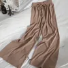 Streetwear pantalon décontracté femmes pantalon printemps taille haute lâche cordon élastique jambe large pantalon de survêtement 210420