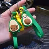 Cartoon 3D Fruits Avocado Key Chain Pendant PVC Souvenir Keychain Bag Coin Purse PVC Toy Pendant Fashion Jewelry Party Gift G1019