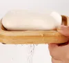 Łazienka Uchwyt do mydła Podajnik Kontener Bambusowe Naturalne Pudełko Mydła Prysznicze Dish Ekologiczne Drewniane pudełka SN5546