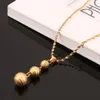 Gold Plated Beads Pendant Necklaces Fashion Round Ball Jewelry For Women Arab Africa Ethiopian Jewelry