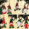 Christmas Decorations Decorations, 10cm Painted Wooden Faceless Old People Pattern Pendants, DIY Tree Ornaments, Children's Gifts,