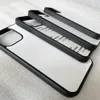 Pour iphone 13 12 mini 11 pro Max XS Max XR/iphone 5 6 7 8 plus étui en tpu en caoutchouc souple + plaque d'aluminium en métal de presse à chaud par sublimation 100 pcs/lot