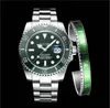 高級デザイナーRolx YT Factory 40mm Mens Automatic 116610 Black/Blue/Green Dail WatchesセラミックベゼルステンレススチールウォッチXUCF6