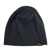 Mode kvinnor män stripe casual beanies hatt utomhus solida färg stickade vuxna bonnet hattar män höst våren gorras