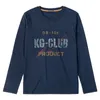 Kuegou 100% bomullskläder Spring Man T-shirt långärmad brev tryckning tshirt höst mode safir män topp zt-88119 210524