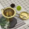 NewStainless Steel Gold Tea Silder Folding Foldbar Tea Infuser Korg för Tekanna Cup Teaware Partihandel EWD2708