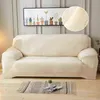 Plush Sofa Cover Stretch Solid Color Thick Slipcover s for Living Room Pets Chair Cushion Towel 1PC 211116