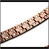 Link, Jewelryvintage Pure Copper Magnetic Pain Relief Bracelet For Men Therapy Double Row Magnets Dragon Pattern Link Chain Bracelets Jewelry