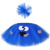 Cookie Monster Girls Tutu Skirt Set Fluffy Blue Kids Girls Tulle Skirt Child Birthday Party Skirt Tutu Girl Halloween Costume211033799125