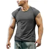 T-shirts pour hommes Compression T-shirt sans manches Gym Fitness Costume d'entraînement confortable à séchage rapide respirant 236o