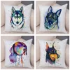 Almofada decorativa 50 estilo bonito aquarela tinta pet cão caso decoração animal fronha macia capa de almofada de pelúcia para sofá do carro 2543108