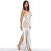 Summer Strapless Long Fringe Dress Night Party Lace Ladies Bodycon Fringed White Maxi Vestido 210527