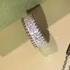 Brand Pure 925 Srebrna biżuteria dla kobiet złota kolory srebrne pierścienie pełne kamienne różowe złoto pierścionki zaręczynowe biżuteria ślubna296y