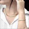 Bracelet, Earrings & Necklace Jewelry Sets Davieslee Rose Gold Set For Women Braided Tail Link Chain Bracelet Wholesale Gift Lcss Drop Deliv