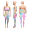 Women Sexy Printed Jumpsuits Tube Tops Off Shoulder Backless Tie Dyed Bodycon Clubwear Night Out with Pocket Elastic Rompers 210416