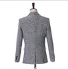 Trois pièces gris affaires décontracté simple boutonnage hommes smoking costumes Slim Fit marié Banquet costume