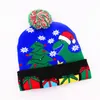 Зимние светодиодные вязаные шапки дизайнер теплые POM Beanie с лосями снеговика Санта-Клаус Рождественская елка Jacquard Weave Gorro для взрослых мужские женские дети головы
