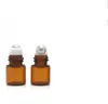 1 2 3 5 10ML Essential Oil Glass Roller Bottles Mini Tiny Refillable Empty Aromatherapy Perfume Liquid Amber Glass Roll On