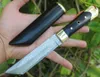 Special Offer Damascus Survival Straight Knife VG10-Damascus Steel Tanto Point Blade Full Tang Ebony + Brass Head Handle With Wood Sheath