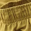 Pantaloni Harem in vita elastica per il tempo libero Johnature Pantaloni in lino di cotone autunno Comodi pantaloni al polpaccio da donna 210521