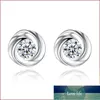 Authentic 925 Sterling Silver Earrings Zircon Rotating Flower Stud Earrings For Women Rose Earing Jewelry Crystal Earings Gift Factory price expert design Quality