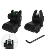 30 Sets Tactical Hunting Scopes Foldable Fiber Optics Iron Sights Flip Up Polymer Black Front and Rear Sight for Picatinny Weaver Rails