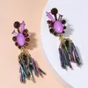 Boucles d'oreilles longues en acrylique pour femmes, Vintage, accessoires de bijoux en cristal de haute qualité