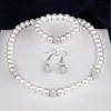 Hanger kettingen shambhala volledige diamanten kralen sieraden mode verzilverde parel ketting oorbellen armband 3 stuk set vlek