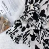 Femmes Streetwear Jupe en mousseline de soie Été Vintage Une ligne Léopard Imprimé Midi Jupes Dames Taille Haute Bas 210525