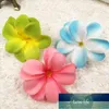 HindJef 10 PCS / 7,5 cm Faux Xin Hawaii Frangipani Flor Cabeças Decoração Do Casamento DIY Grinalda Colagem Simulação Flores