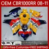 Injectievorm voor Honda Body CBR1000 CBR 1000 RR CC 08-11 Carrosserie 60NO.55 CBR 1000RR 1000CC CBR1000RR 08 09 10 11 CBR-1000 2009 2009 2010 2011 OEM Fairing Repsol