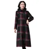 Casual Kleider 2021 Frauen Mode Dünnes Kleid Temperament Langarm Plaid Kaschmir Plus Größe Stehen Kragen Damen Wolle TGH188